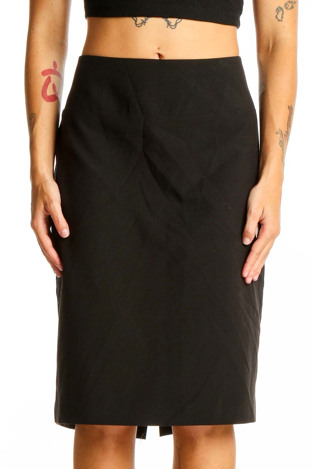 Black Pencil Skirt Front