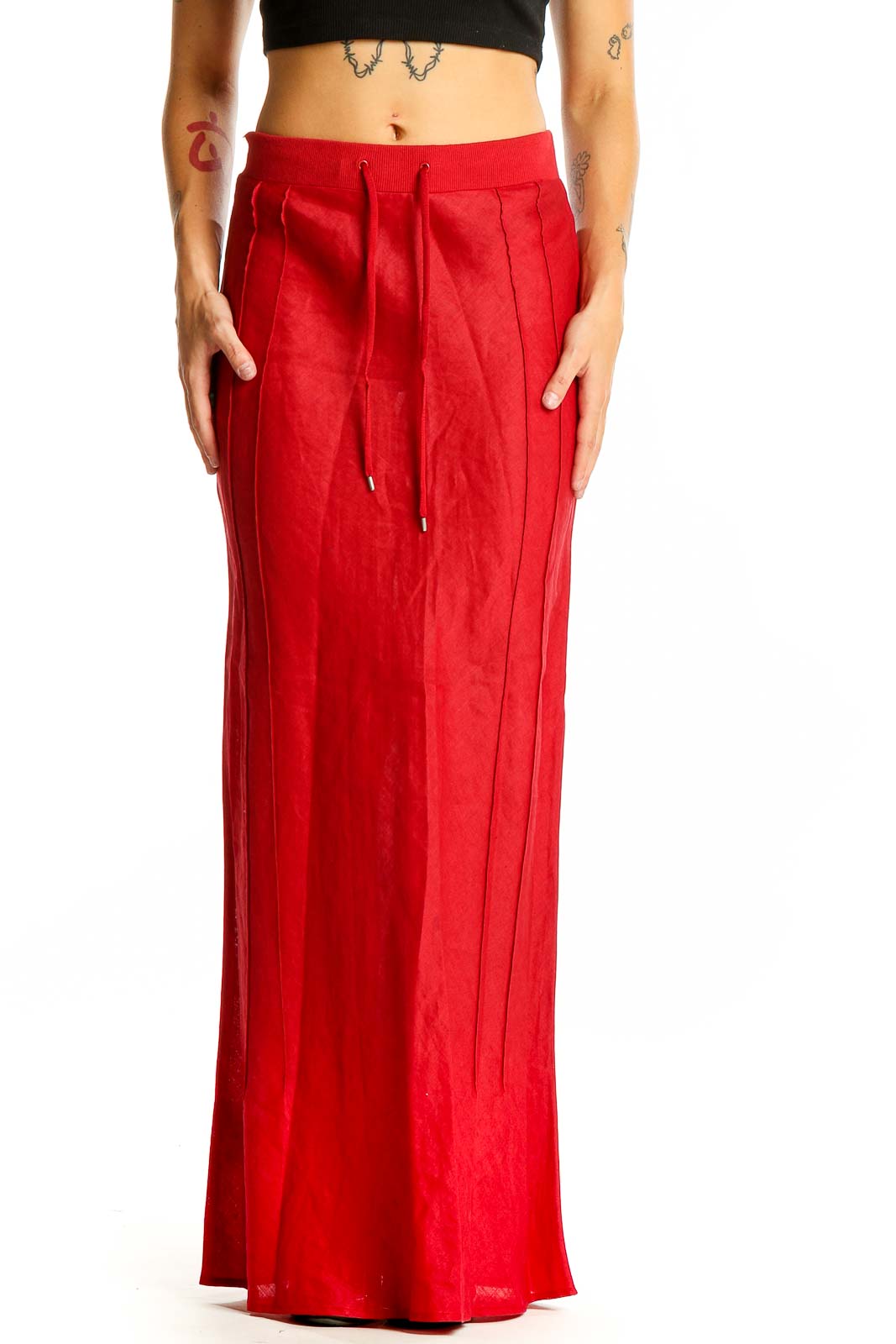 Red Maxi Skirt Front