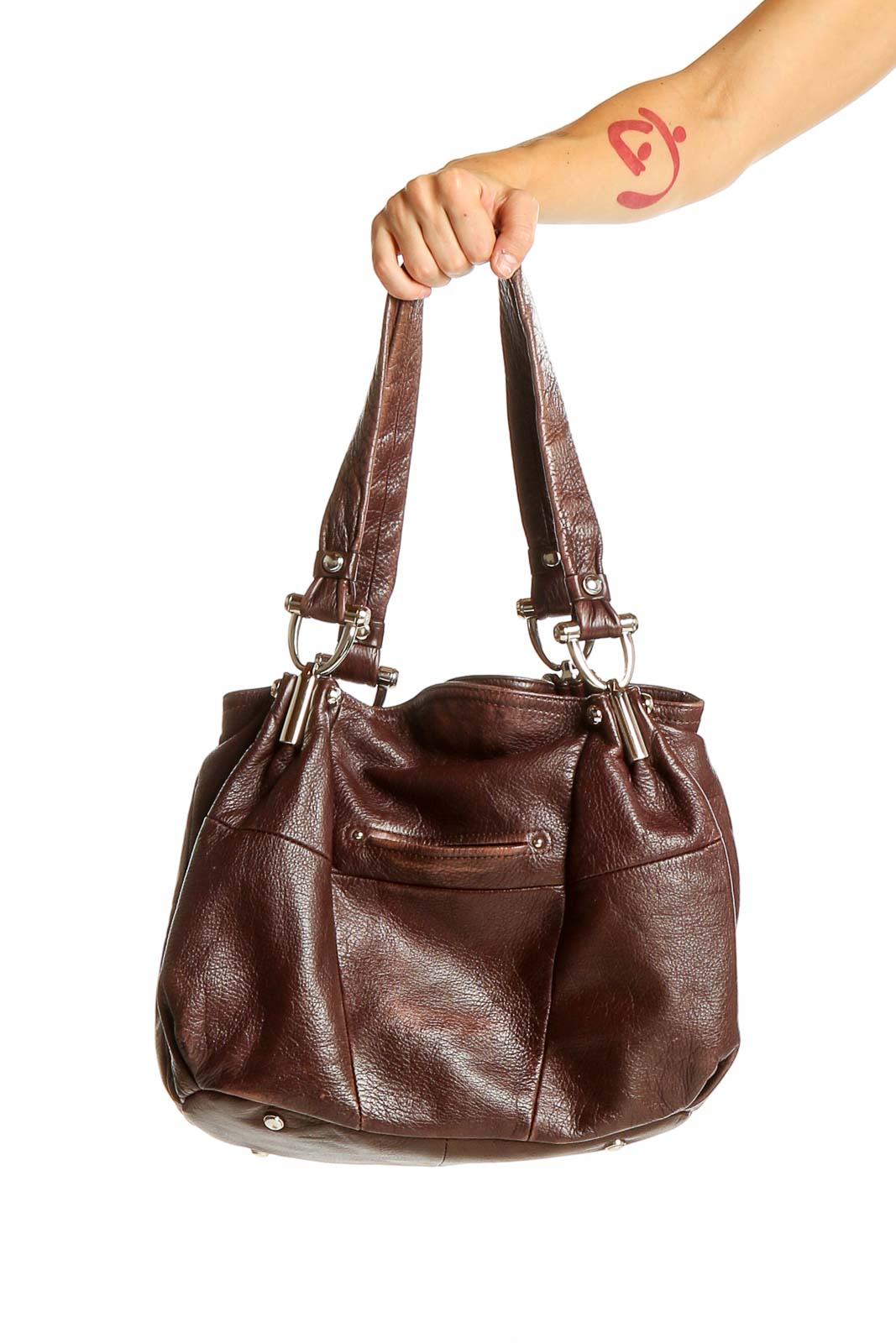 Brown Genuine Leather Bag Front