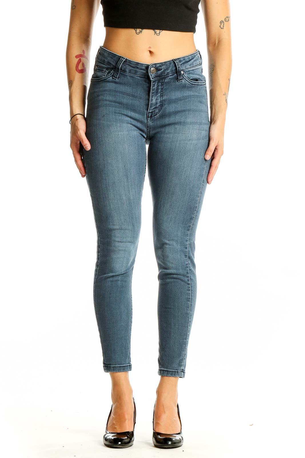 Blue Skinny Denim Jeans Front
