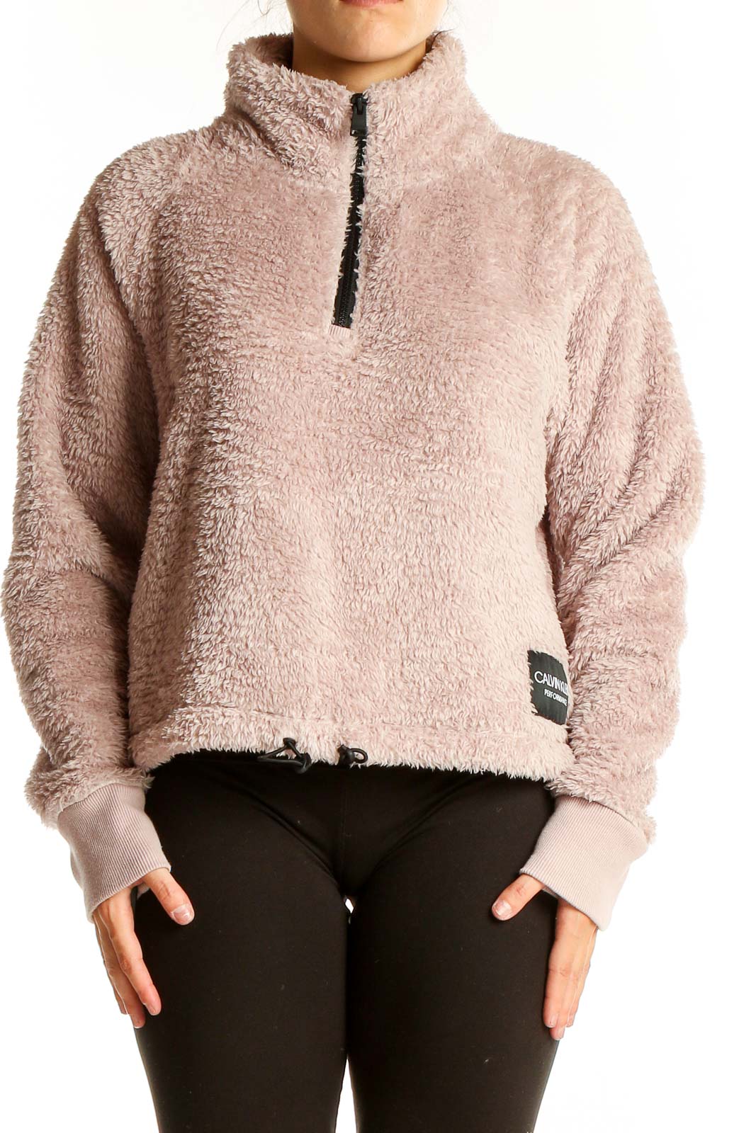 Light Pink Quarter Zip Sweater Front
