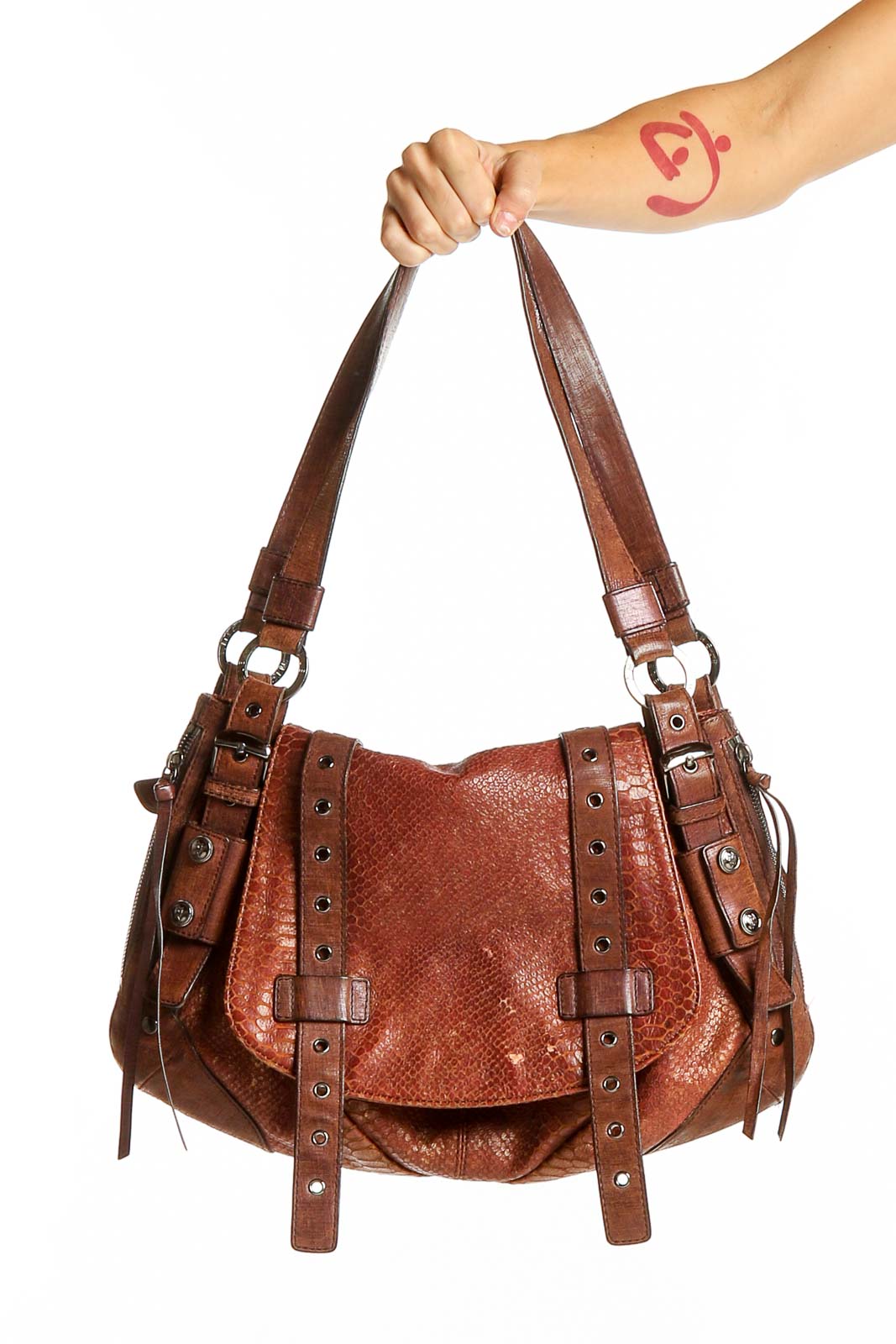 Brown Western Style Shoulder Bag Front