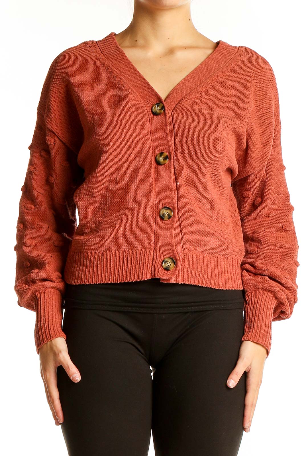 Orange Cardigan Front