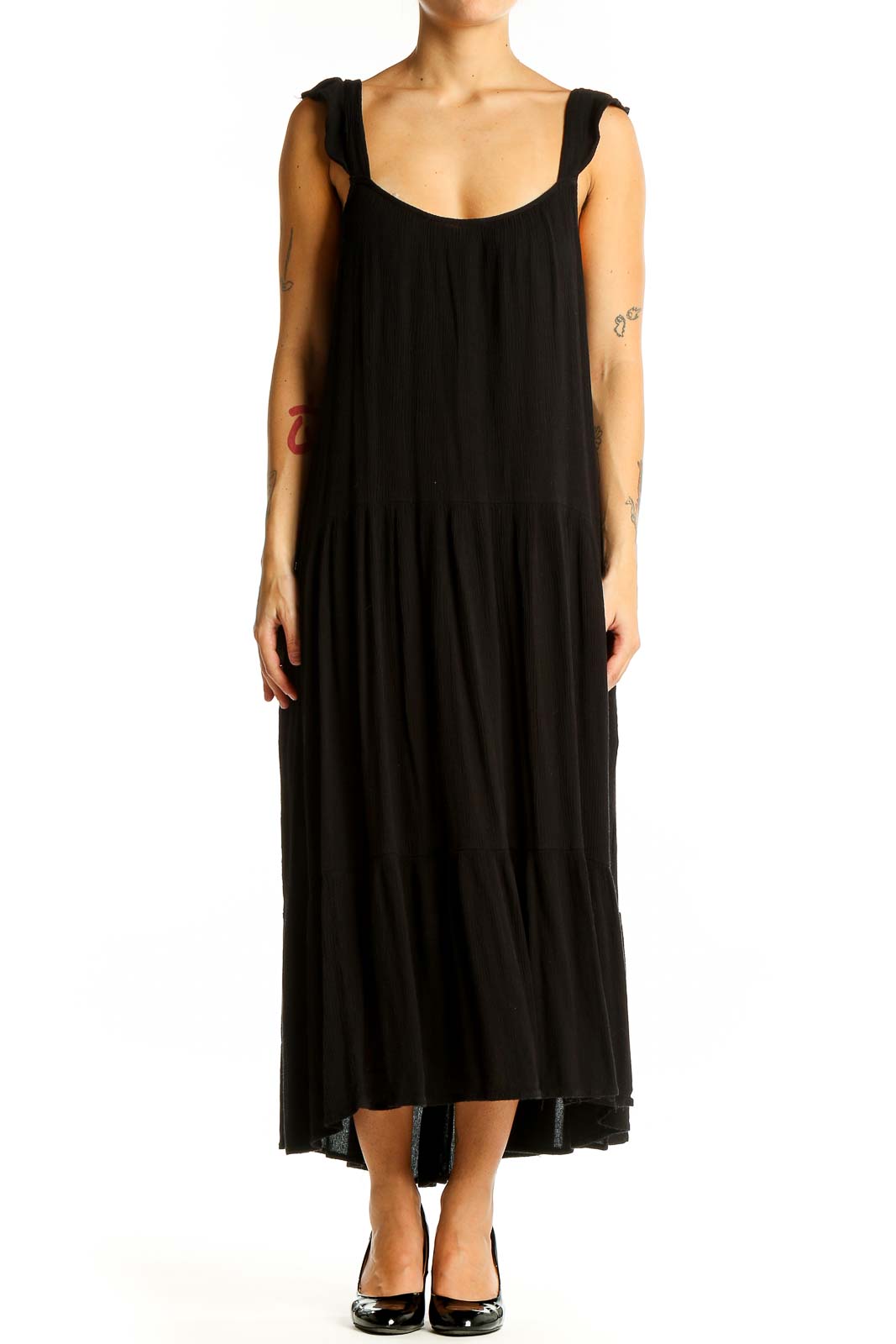 Black High Low Dress Front