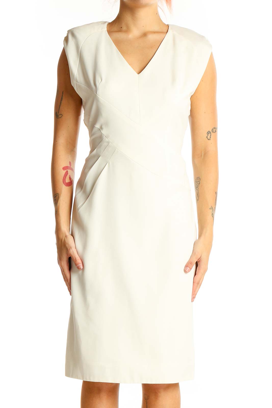 White Lace Detail Dress Front