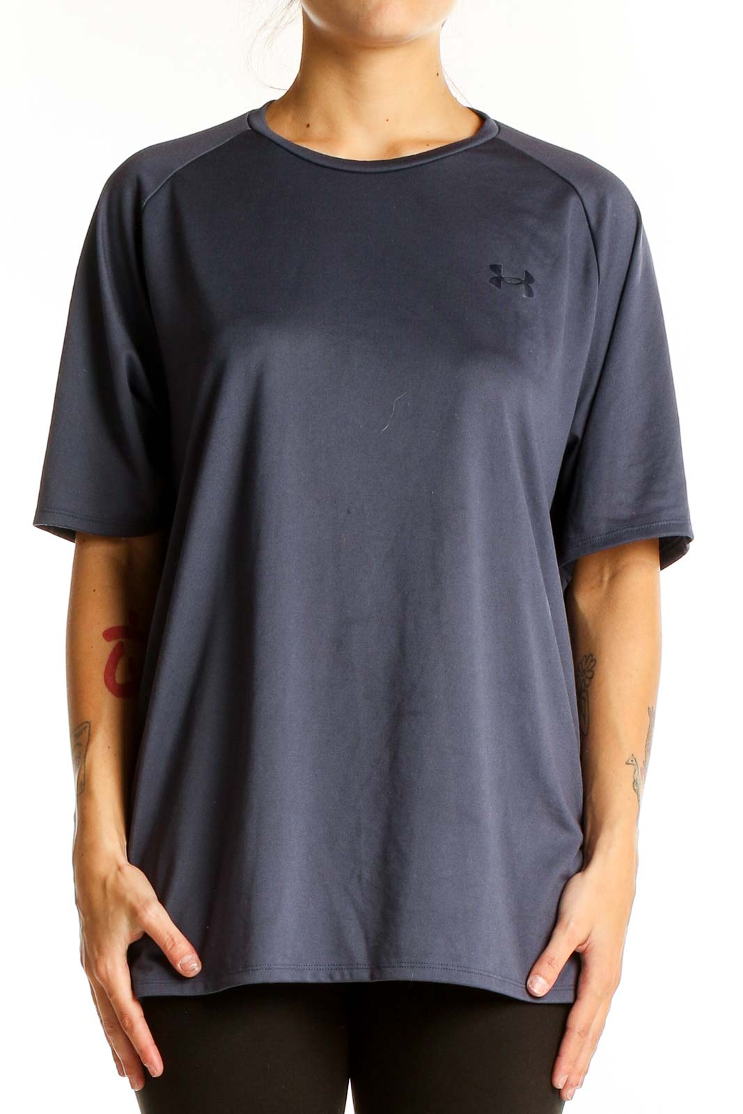 Gray Recycled Polyester Athletic T-Shirt Front