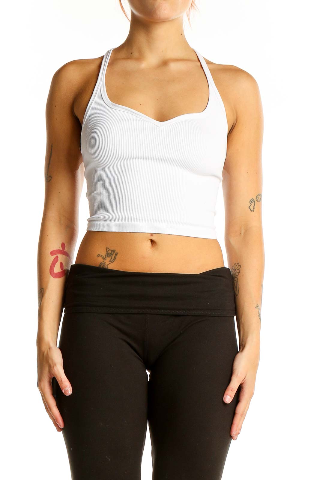 White Activewear Top Front