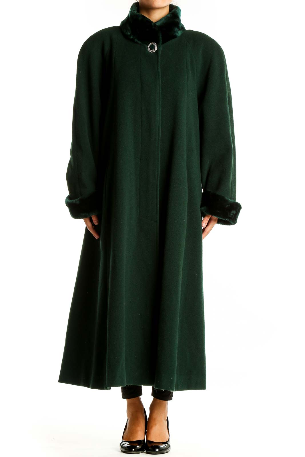 Green Vintage Wool  Coat Front