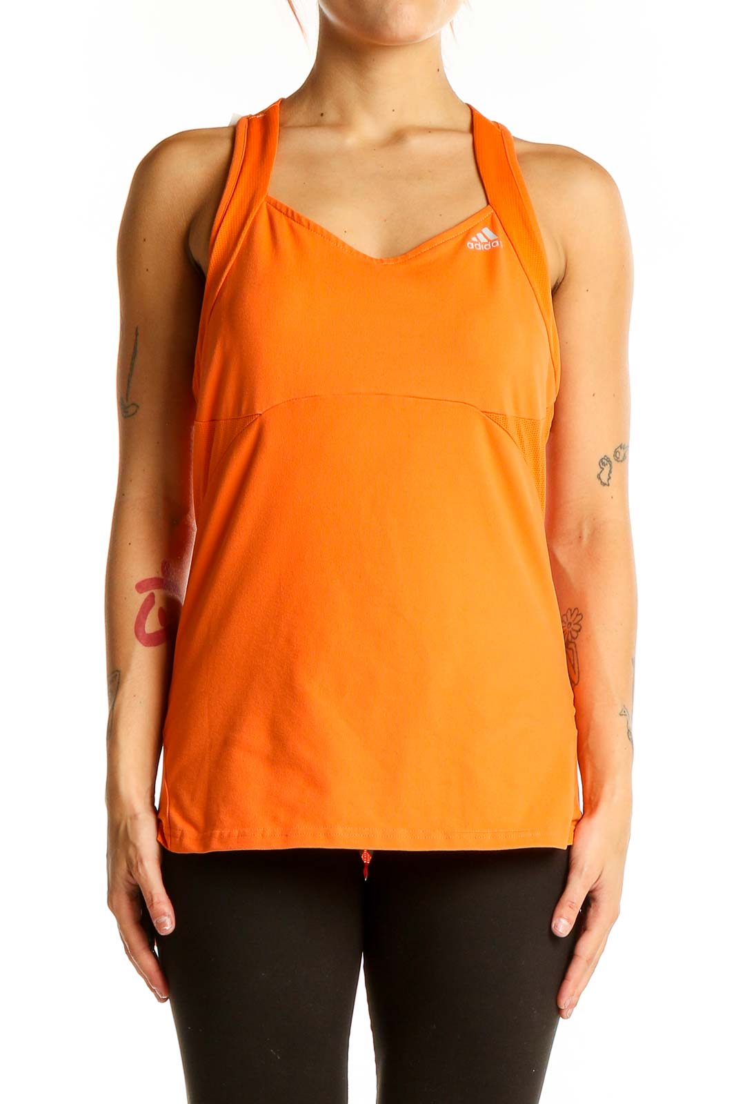 Orange Racerback Performance Tank Top Front