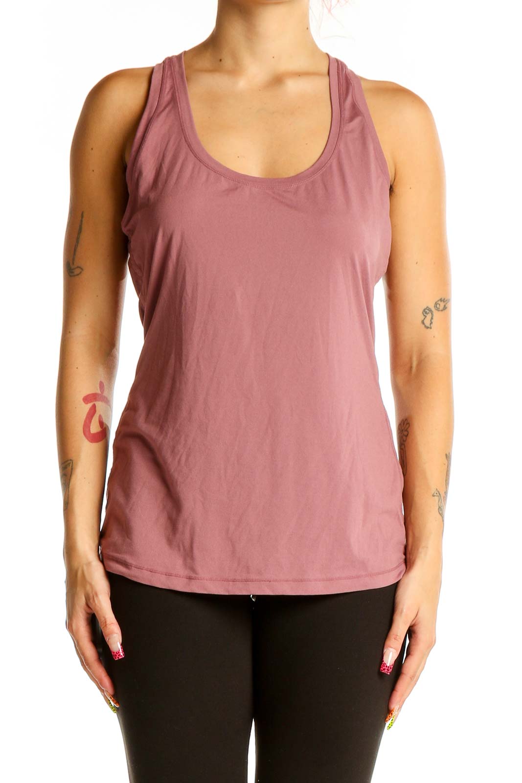 Mauve Racerback Athletic Tank Top Front
