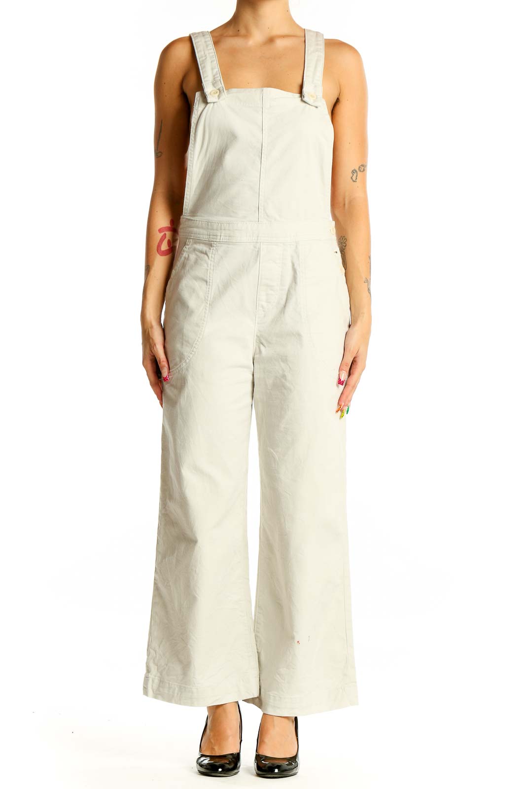 Beige Jumpsuit Front