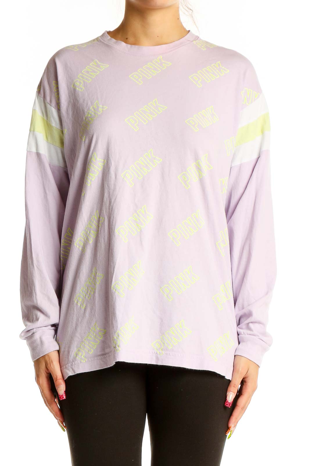 Lavender Graphic Long Sleeve Tee Front