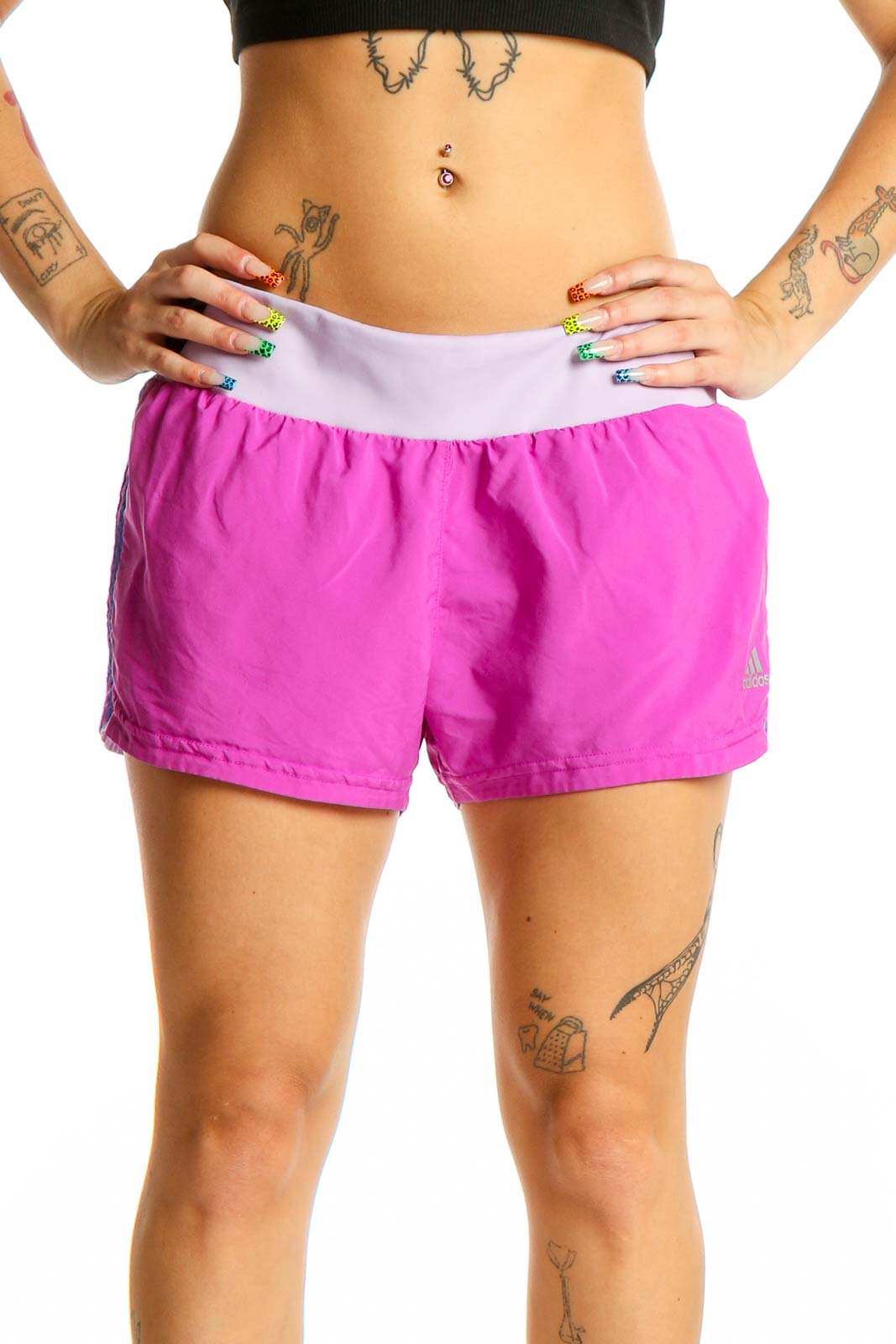 Pink Athletic Running Shorts Front