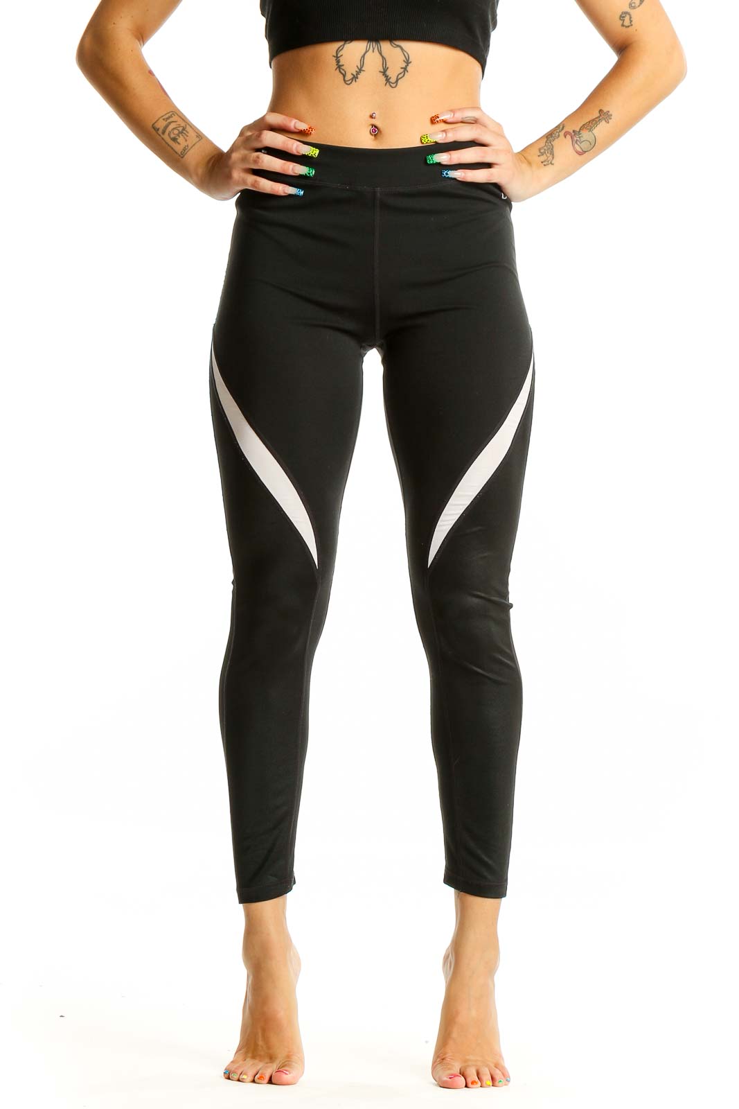 Black High-Waisted Performance Leggings Front