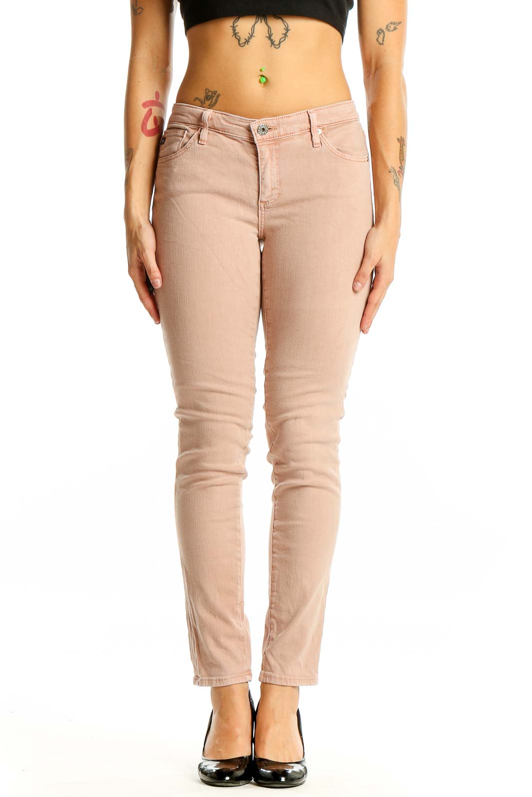 Pink Skinny Jeans Front