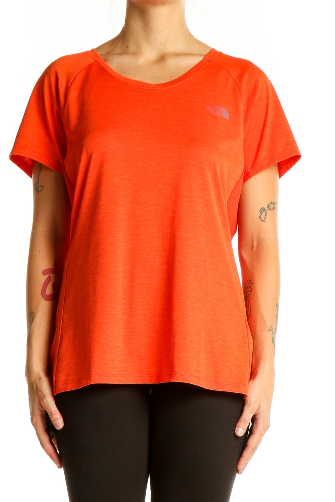 Orange Polyester Athletic T-Shirt Front