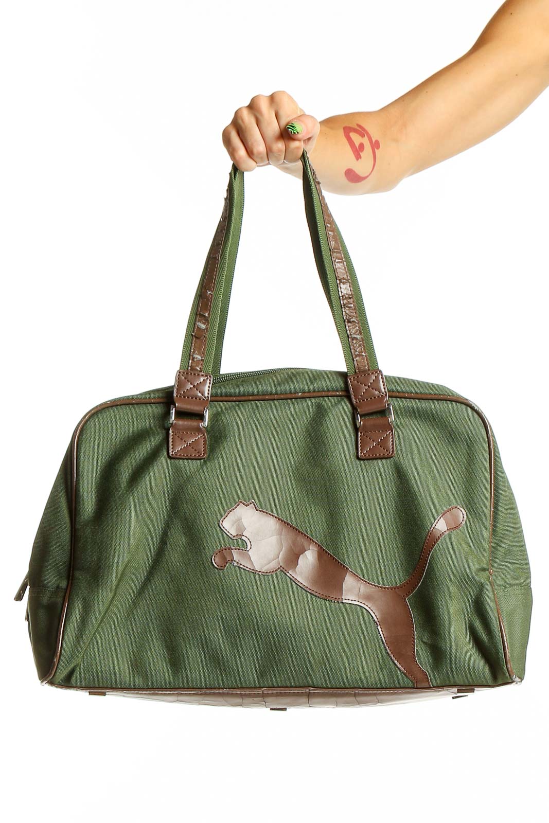 Green Sporty Tote Bag Front