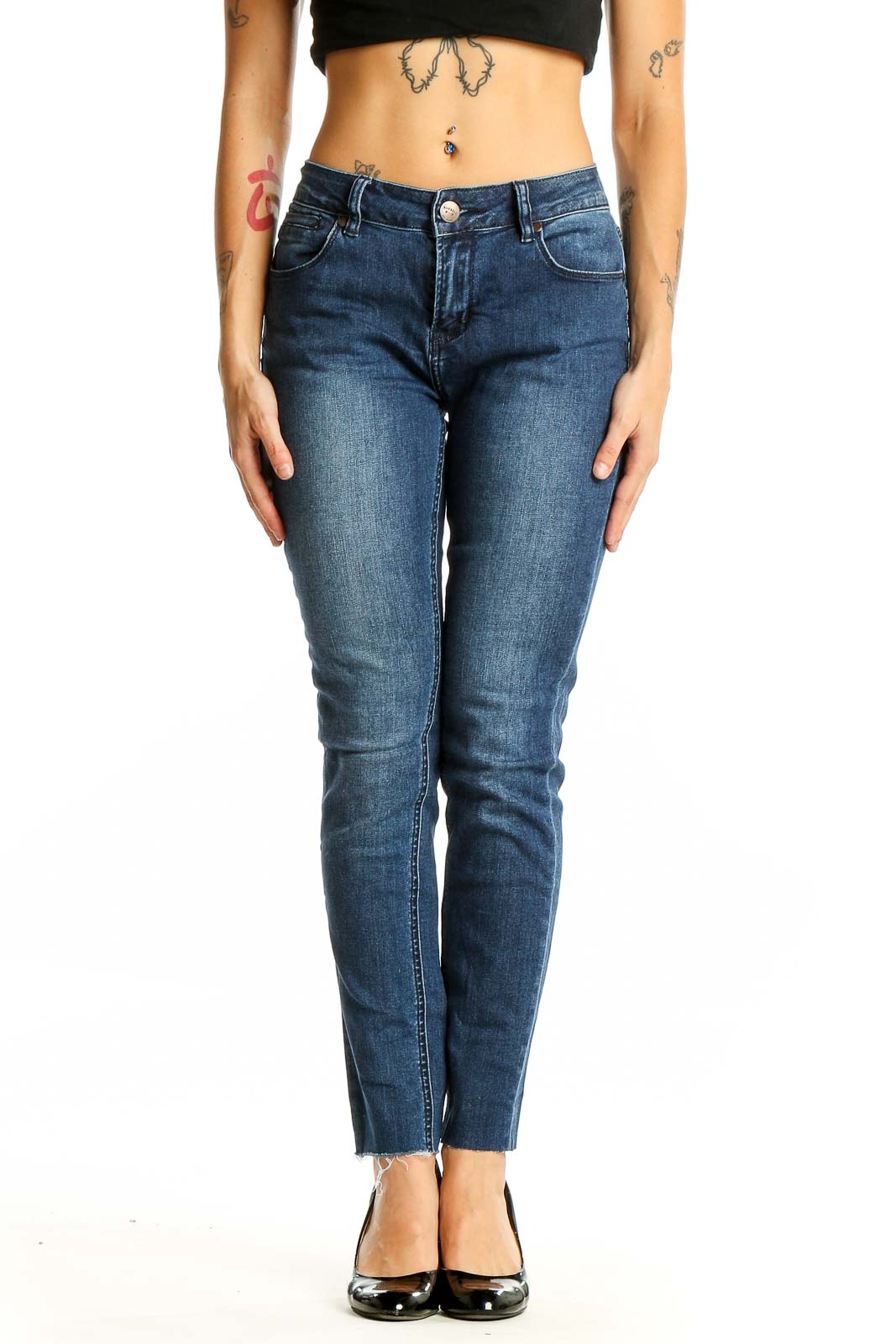 Blue Slim Fit Stretch Denim Jeans Front