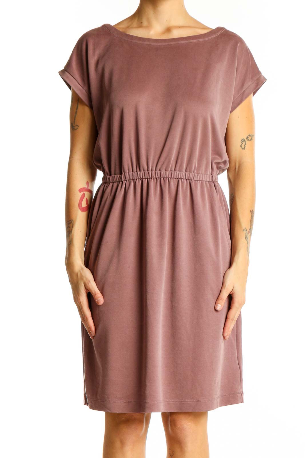 Mauve Modal Blend Casual Dress Front