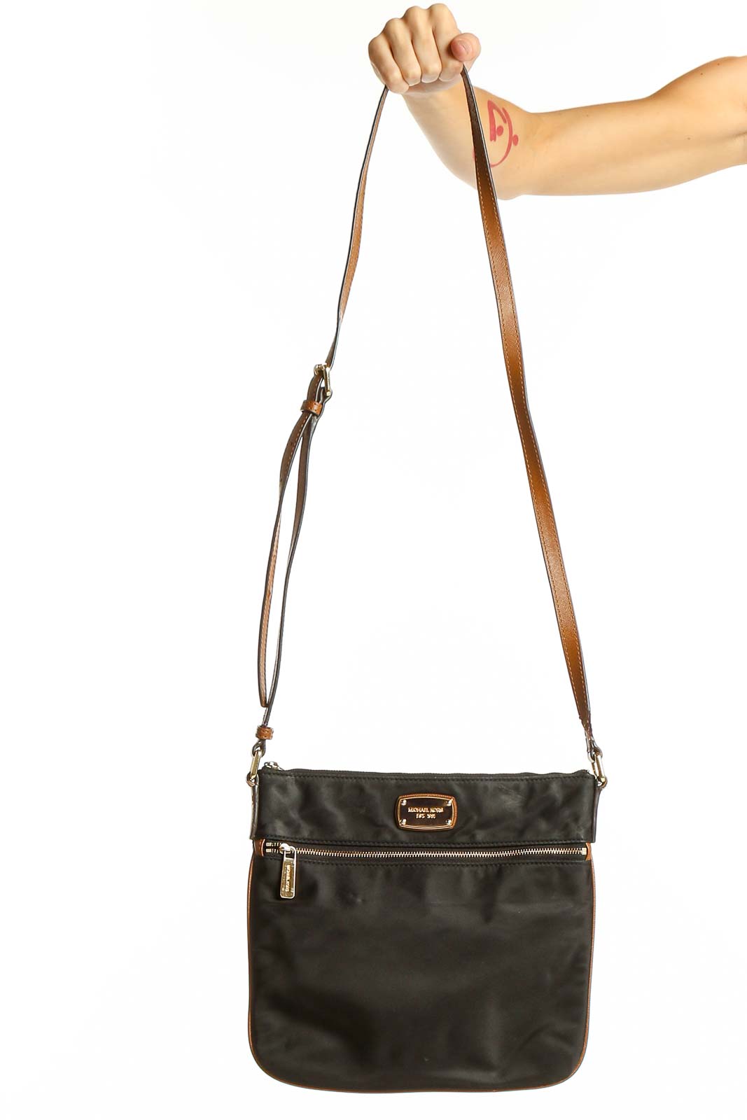 Black Nylon Crossbody Bag Front