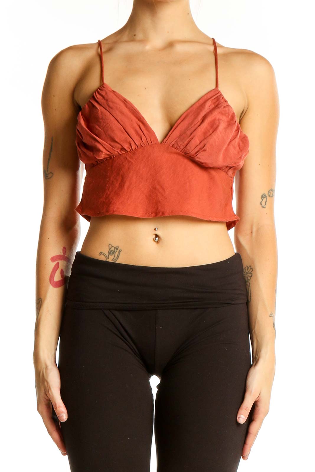 Rust Cropped Cami Top Front