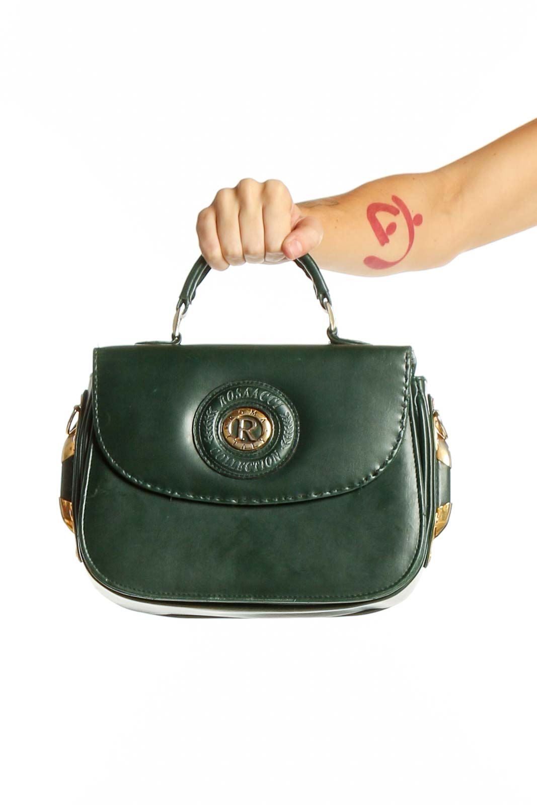 Green Vintage-Style Messenger Bag Front