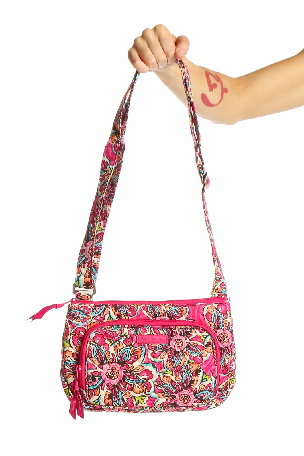 Pink Floral Crossbody Bag Front