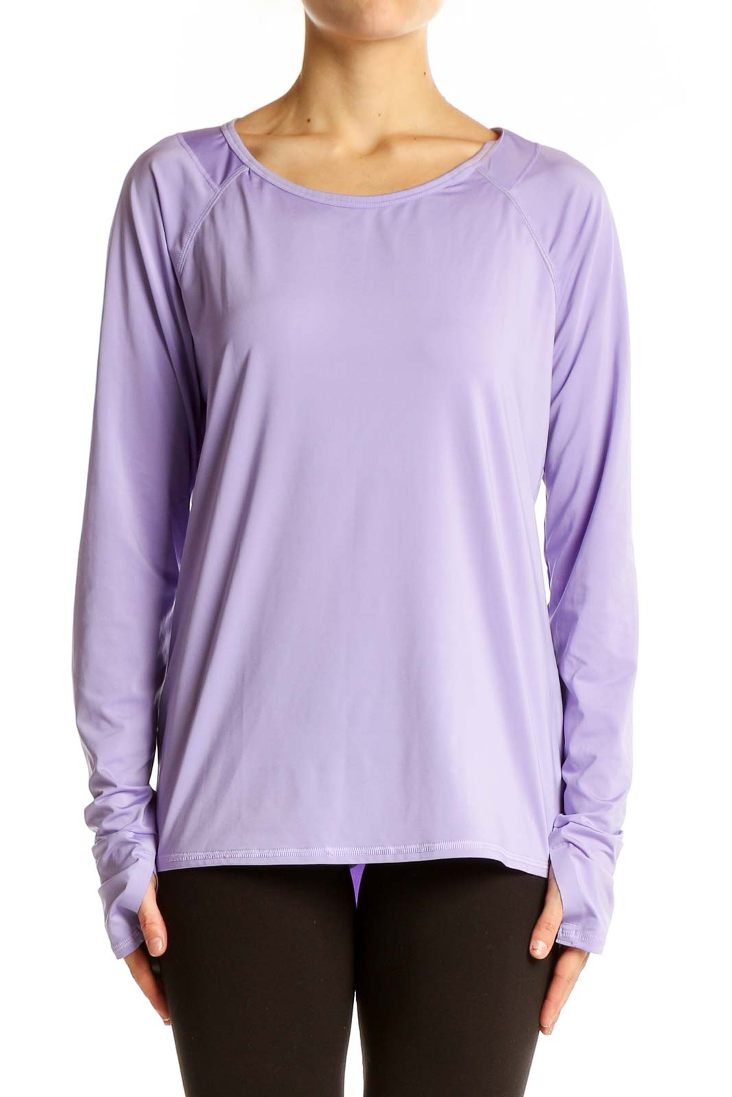 Lavender Long Sleeve Performance Top Front