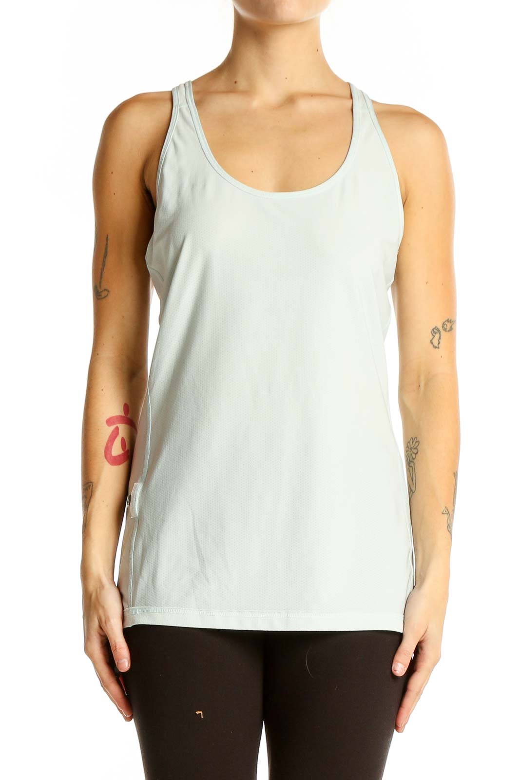 Light Gray Racerback Athletic Tank Top Front