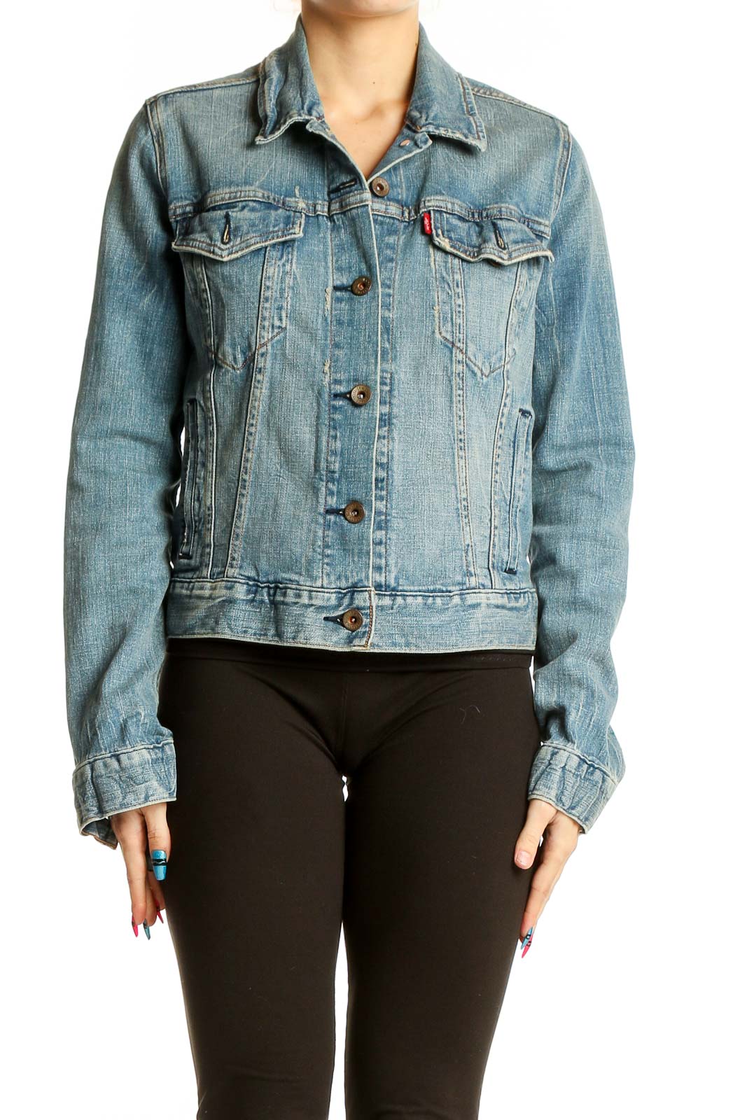 Light Blue Classic Denim Jacket Front