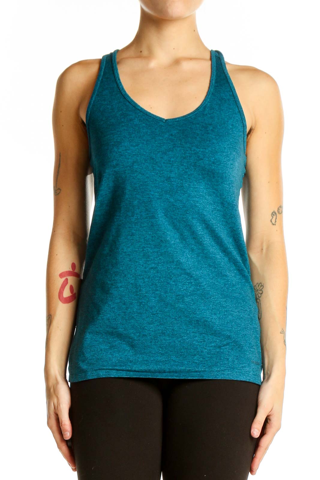 Teal Racerback Athletic Tank Top Front