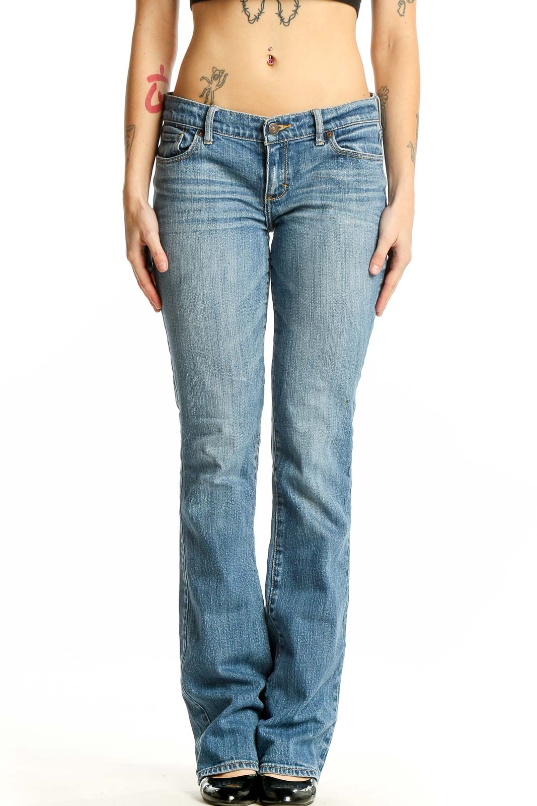 Light Blue Classic Bootcut Jeans Front