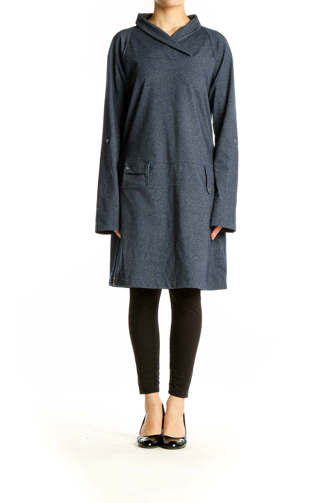 Gray Cowl Neck Athletic Dress Front