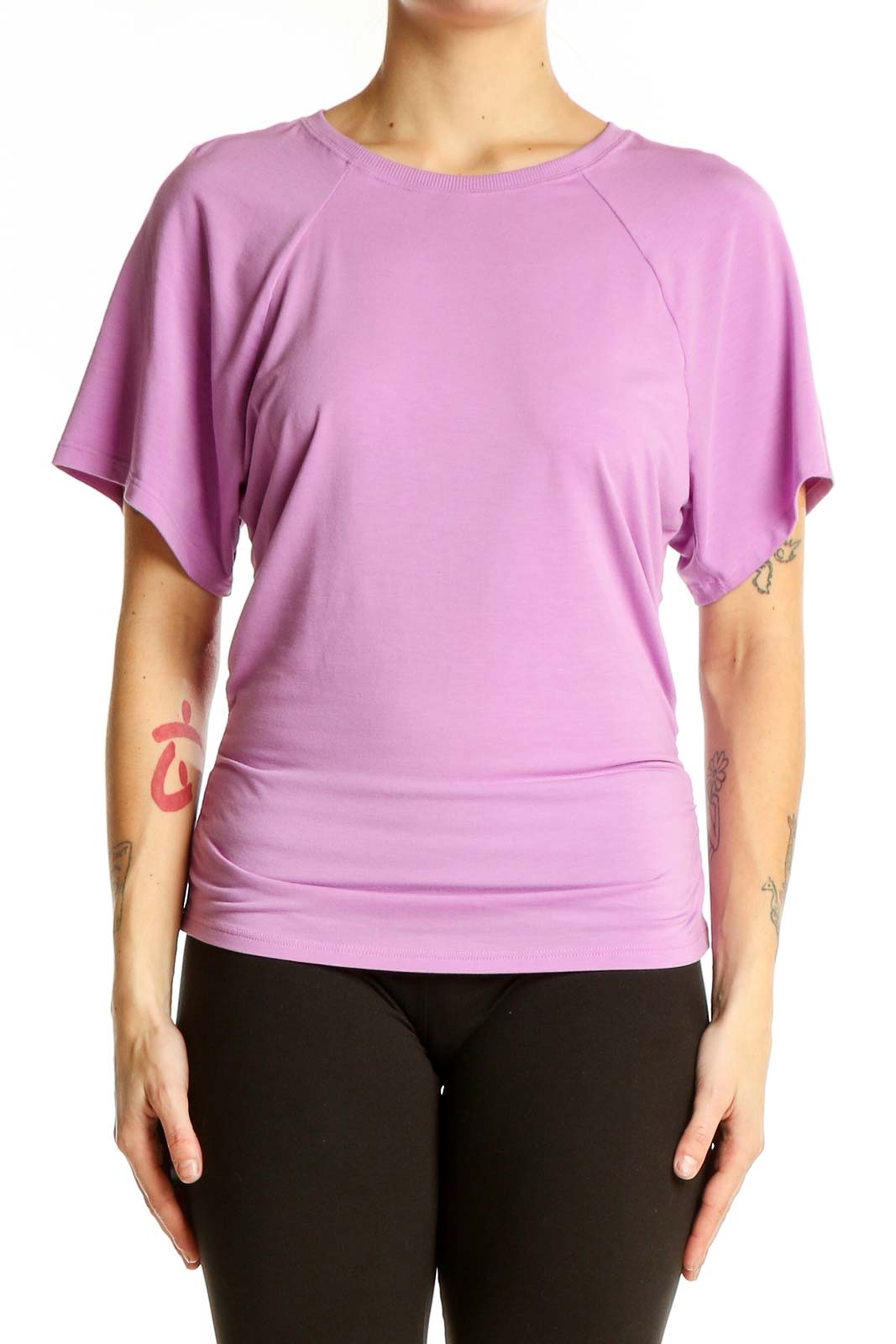 Lavender Relaxed Fit Activewear Top Front