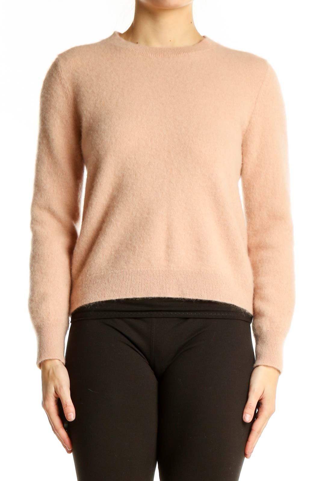 Blush Cashmere Crewneck Sweater Front