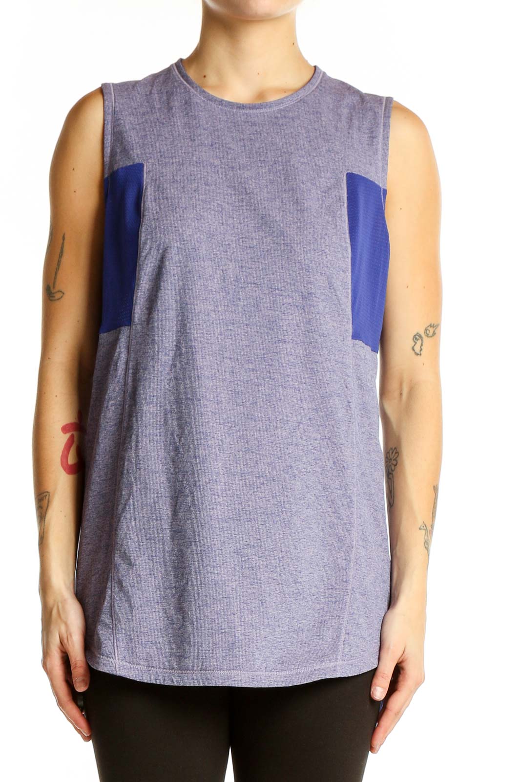Purple Sleeveless Athletic Tank Top Front