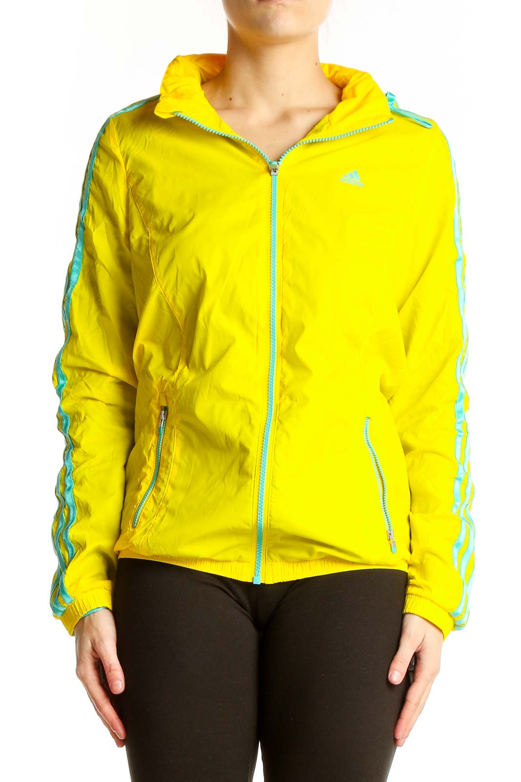 Yellow Lightweight Athletic Zip-Up Jacket Front