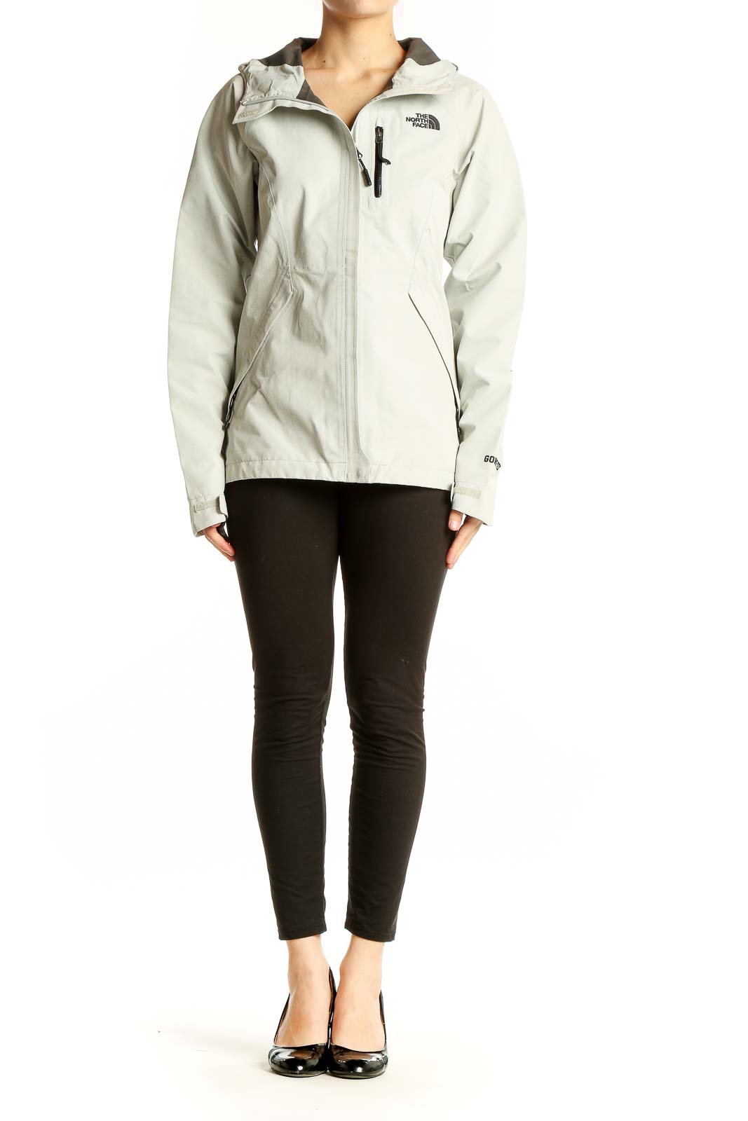 Light Gray Hooded Activewear Jacket Front