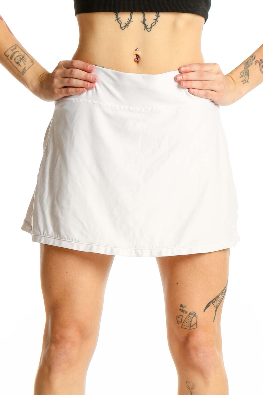 White Athletic Skort Front