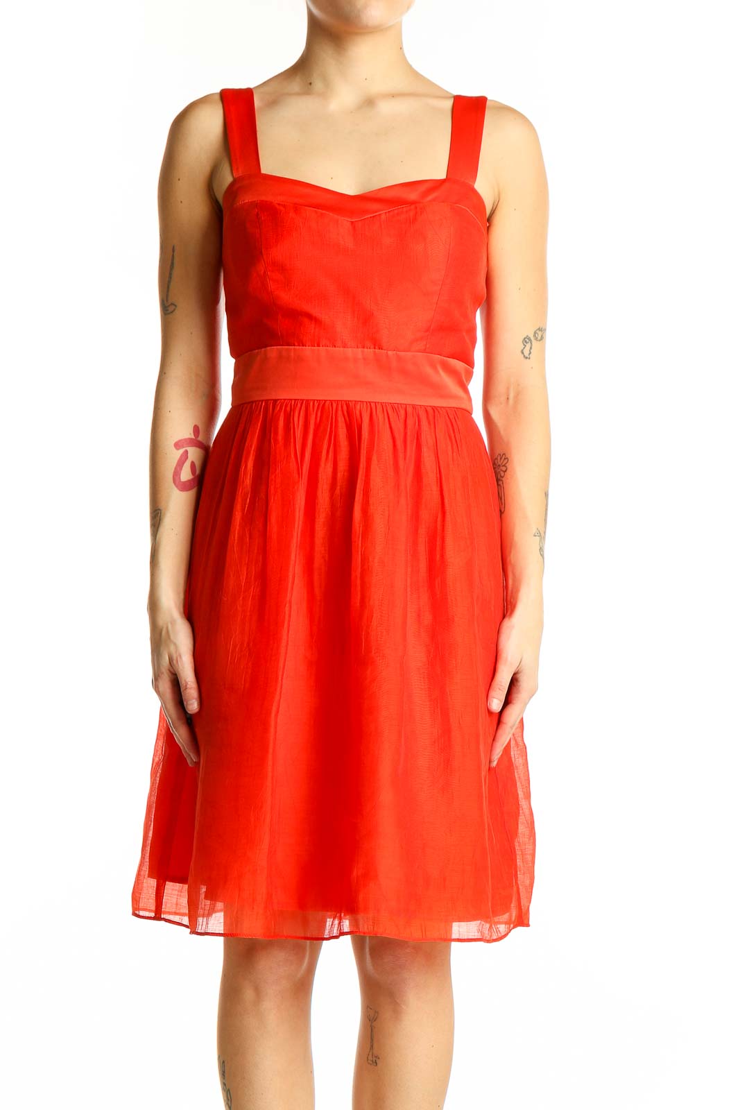 Red Sweetheart Neckline Cocktail Dress Front