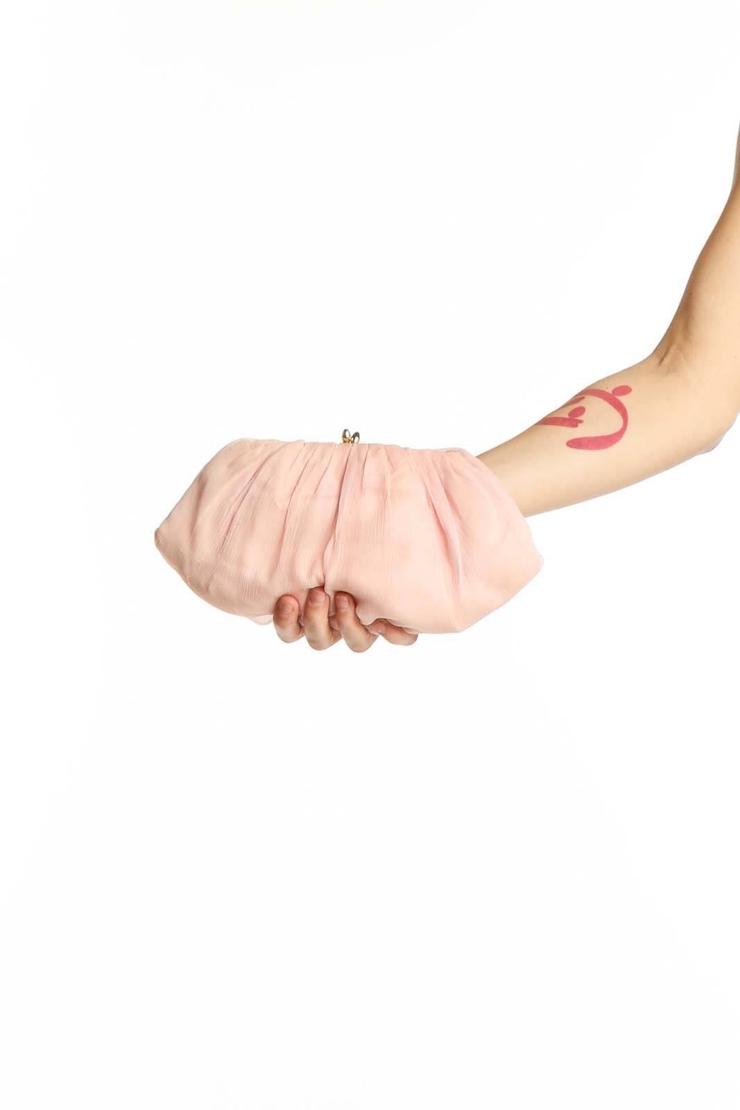 Pink Pleated Clutch Purse Front