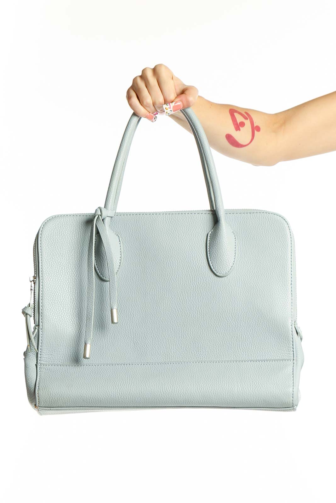 Mint Green Structured Satchel Handbag Front