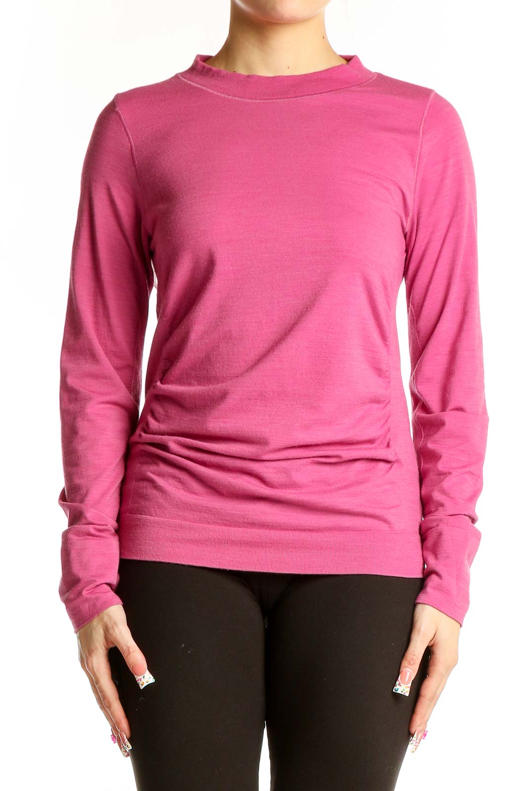 Pink Nylon-Spandex Athletic Top Front