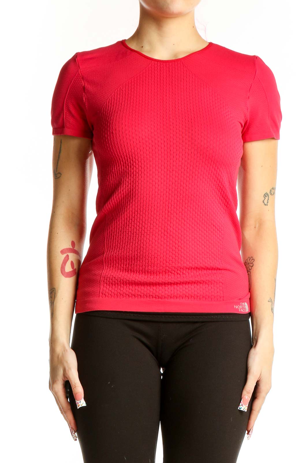 Red Performance Short-Sleeve Athletic Top Front