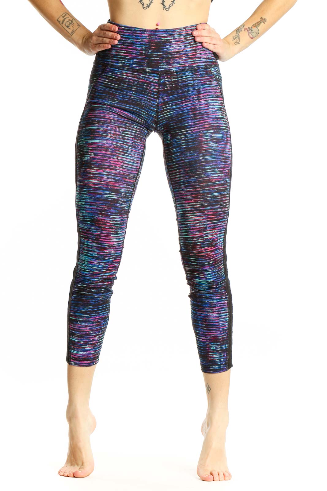 Multicolor Space-Dye Cropped Leggings Front