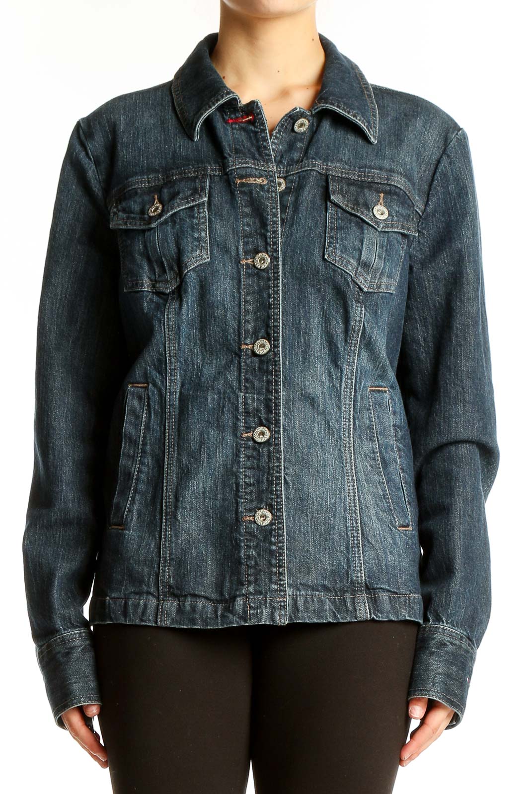 Dark Blue Classic Denim Jacket Front