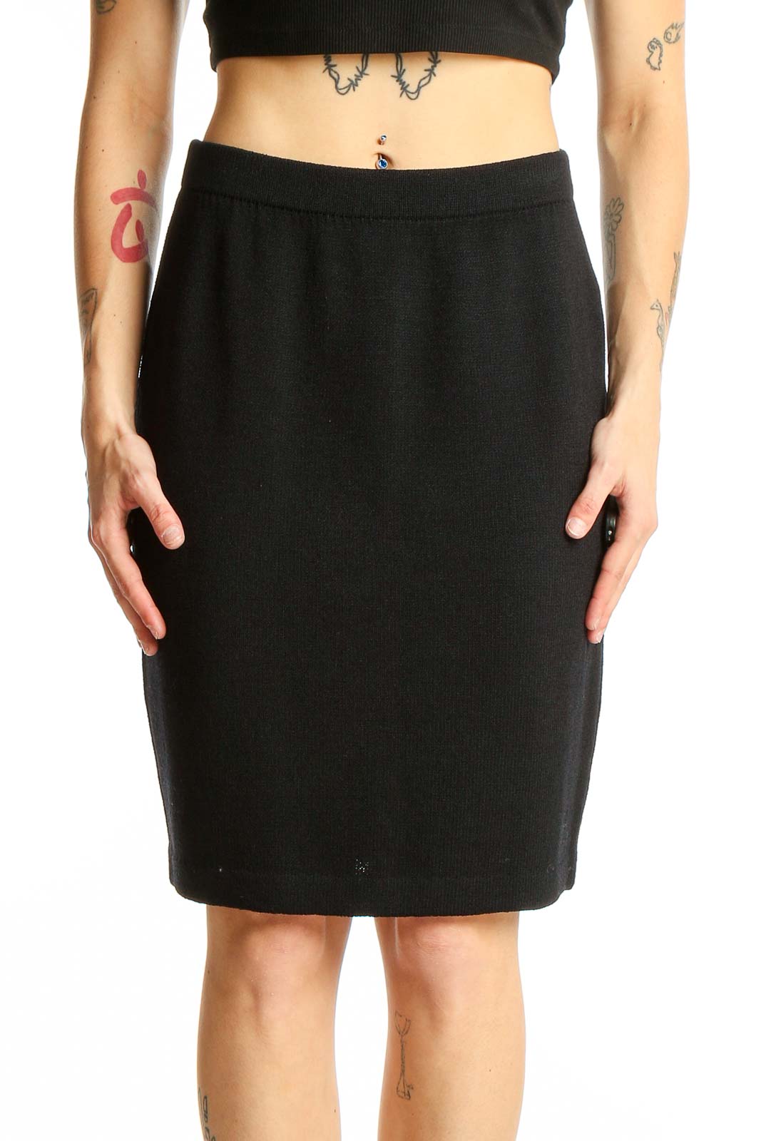 Black Pencil Skirt Front