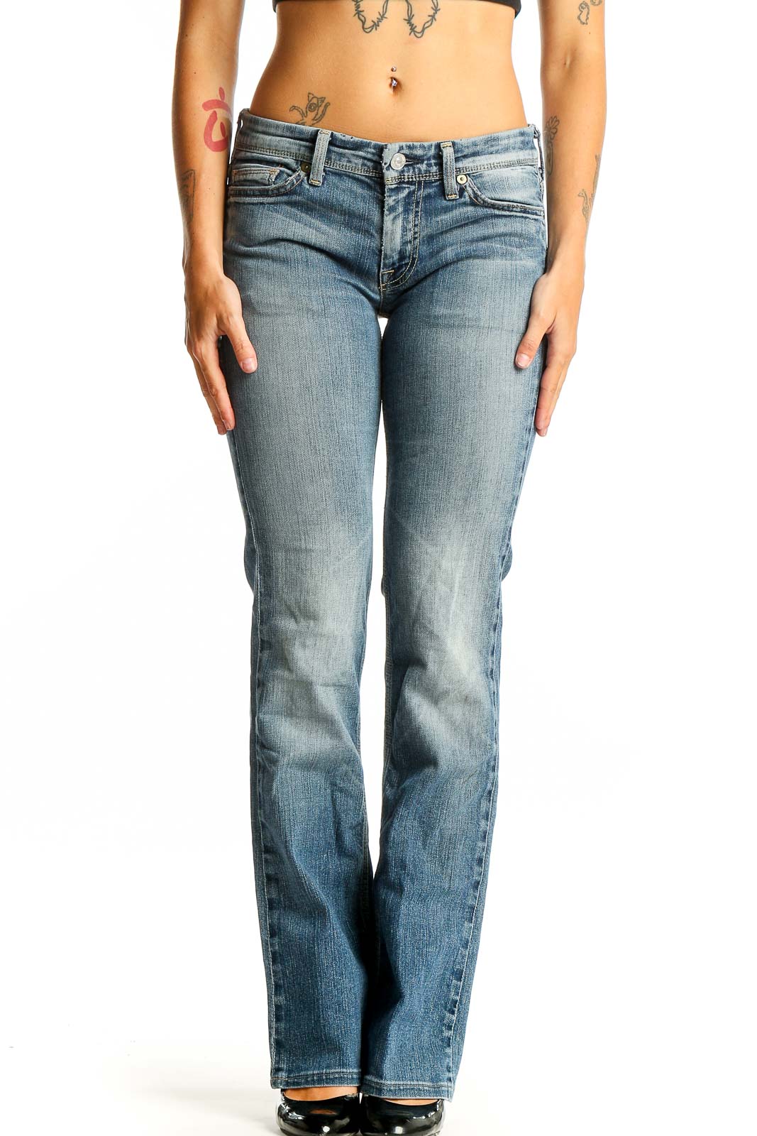 Light Blue Bootcut Denim Jeans Front