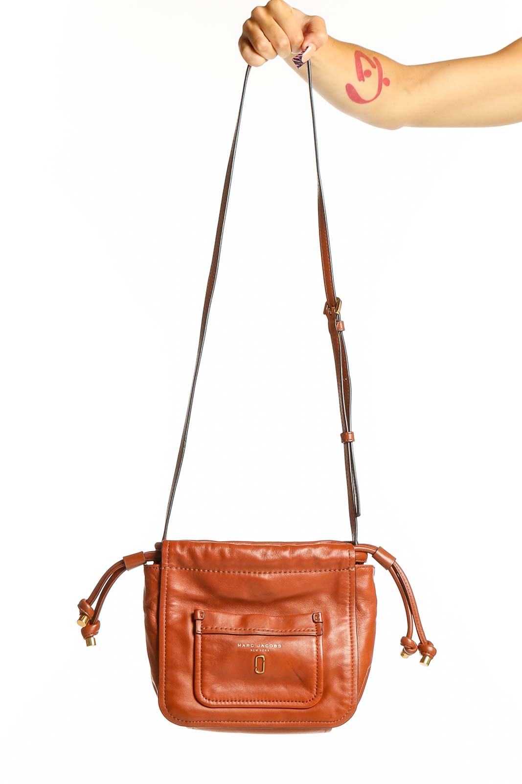 Brown Leather Crossbody Bag Front