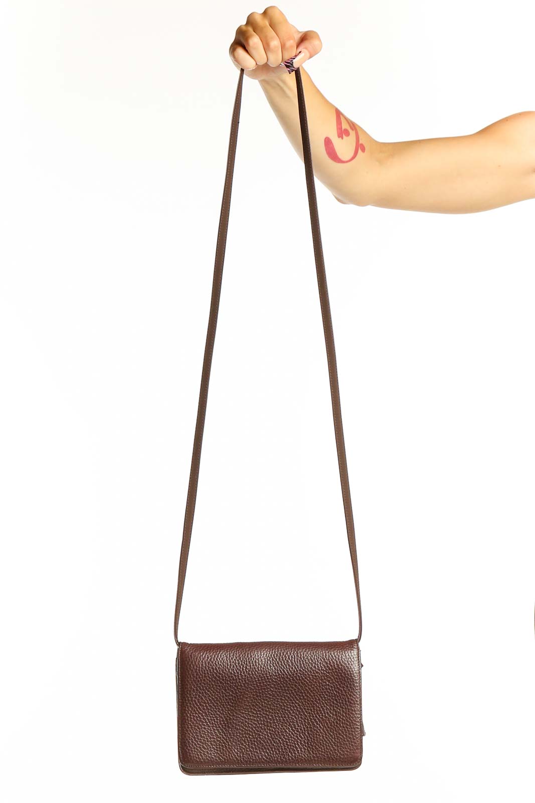 Brown Leather Crossbody Bag Front